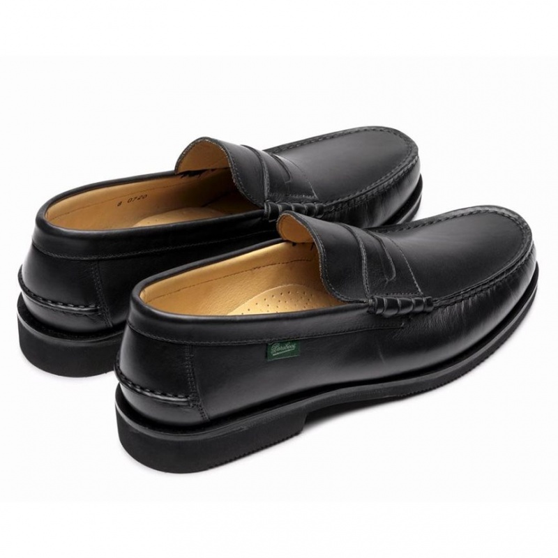 Men's Paraboot Brighton Loafers Black | OYZG-19324