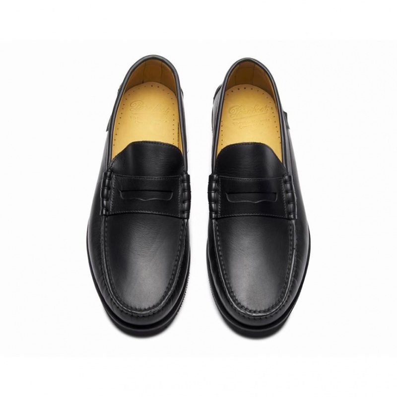 Men's Paraboot Brighton Loafers Black | OYZG-19324