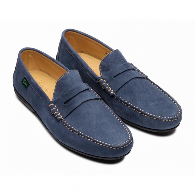 Men's Paraboot Cabrio Loafers Blue | AHVS-78916