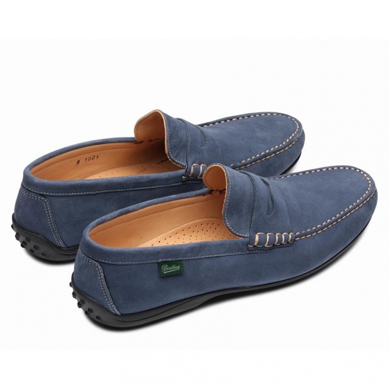 Men's Paraboot Cabrio Loafers Blue | AHVS-78916