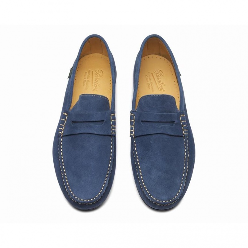 Men's Paraboot Cabrio Loafers Blue | AHVS-78916