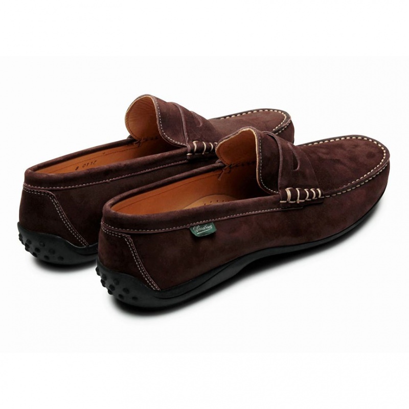 Men's Paraboot Cabrio Loafers Dark Brown | RBKL-30742