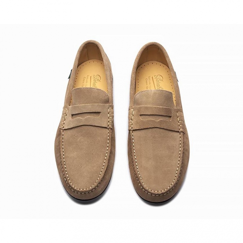 Men's Paraboot Cabrio Loafers Khaki | SKJQ-51467