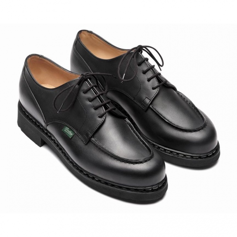 Men's Paraboot Chambord Derby Shoes Black | HECA-32685