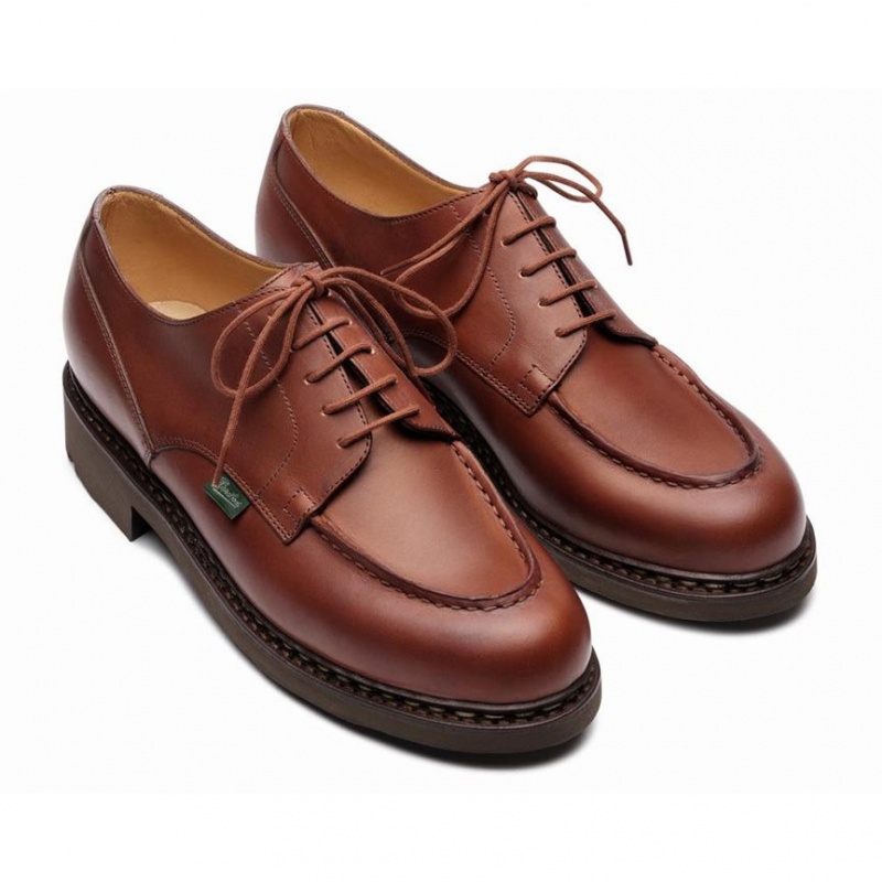 Men's Paraboot Chambord Derby Shoes Brown | CWHU-43587