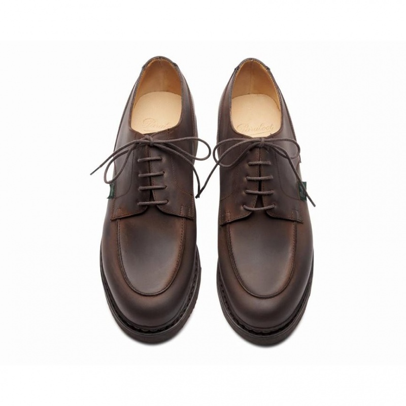 Men's Paraboot Chambord Derby Shoes Dark Brown | QYVM-05638