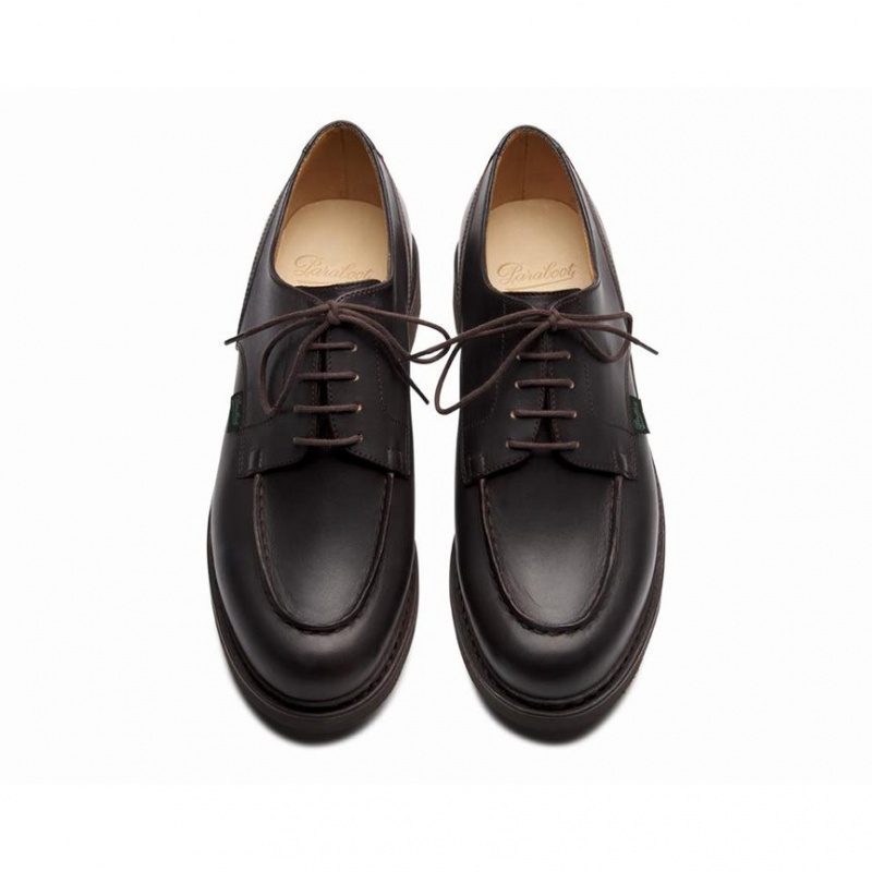 Men's Paraboot Chambord Derby Shoes Dark Brown | YXCM-17826