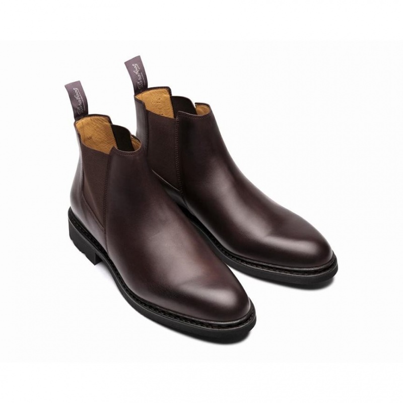 Men's Paraboot Chamfort Ankle Boots Dark Brown | BKWO-57149