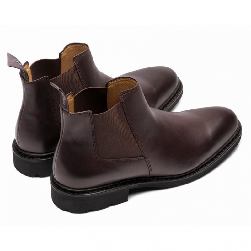 Men's Paraboot Chamfort Ankle Boots Dark Brown | BKWO-57149