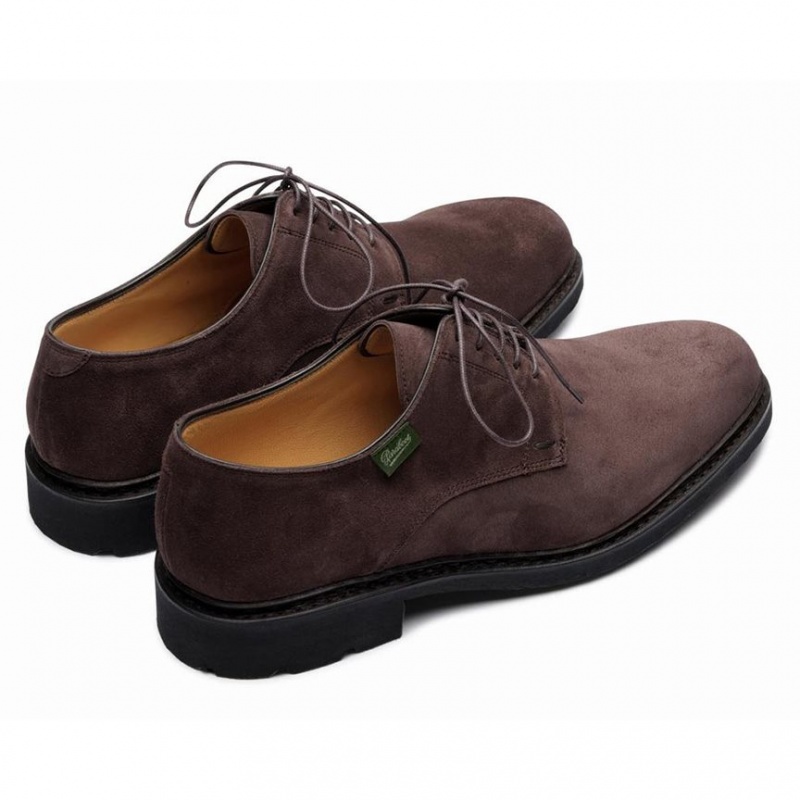 Men's Paraboot Frenaye Derby Shoes Dark Brown | TJGS-81697