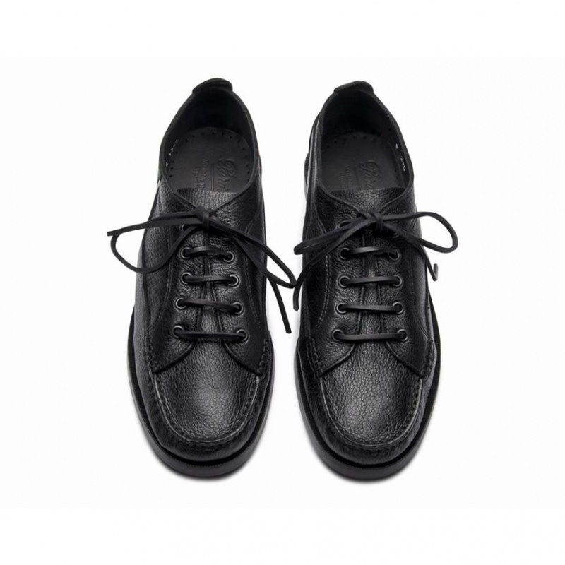 Men's Paraboot Malibu Boat Shoes Black | BJCK-31280