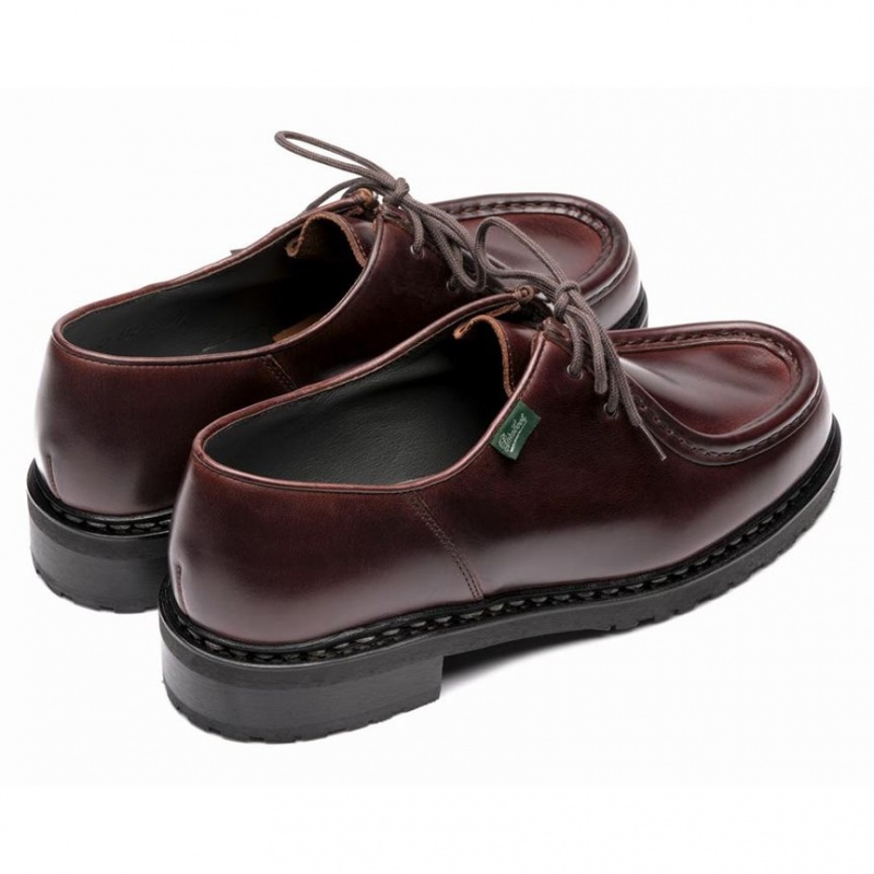 Men's Paraboot Michael Derby Shoes Burgundy | SYLC-61759