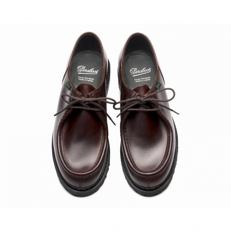 Men's Paraboot Michael Derby Shoes Burgundy | SYLC-61759