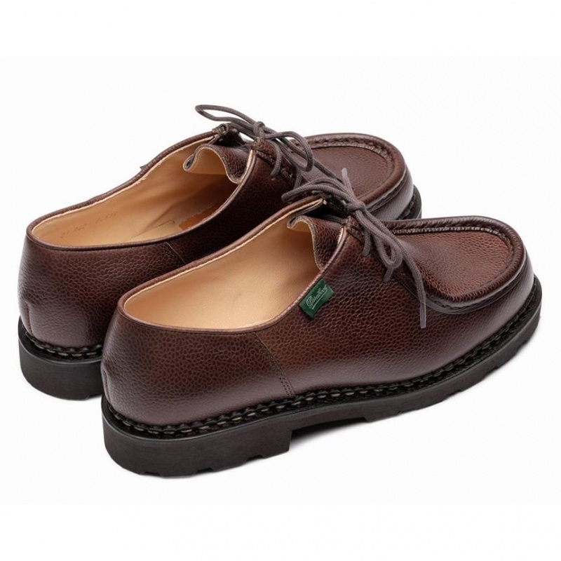 Men's Paraboot Michael Derby Shoes Dark Brown | PMAT-36102