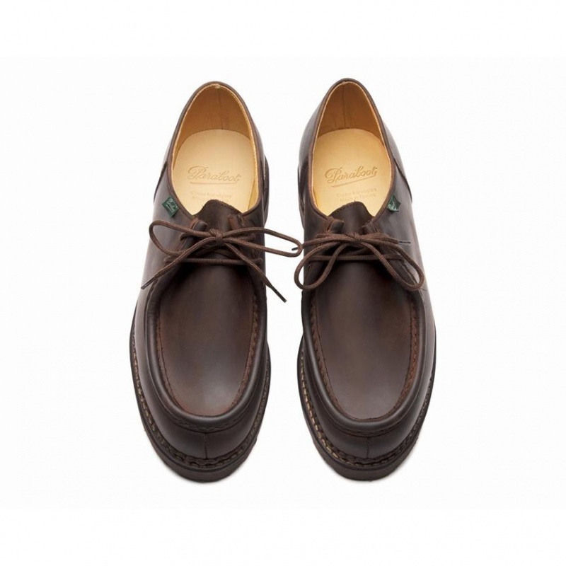 Men's Paraboot Michael Derby Shoes Dark Brown | VGUO-31974