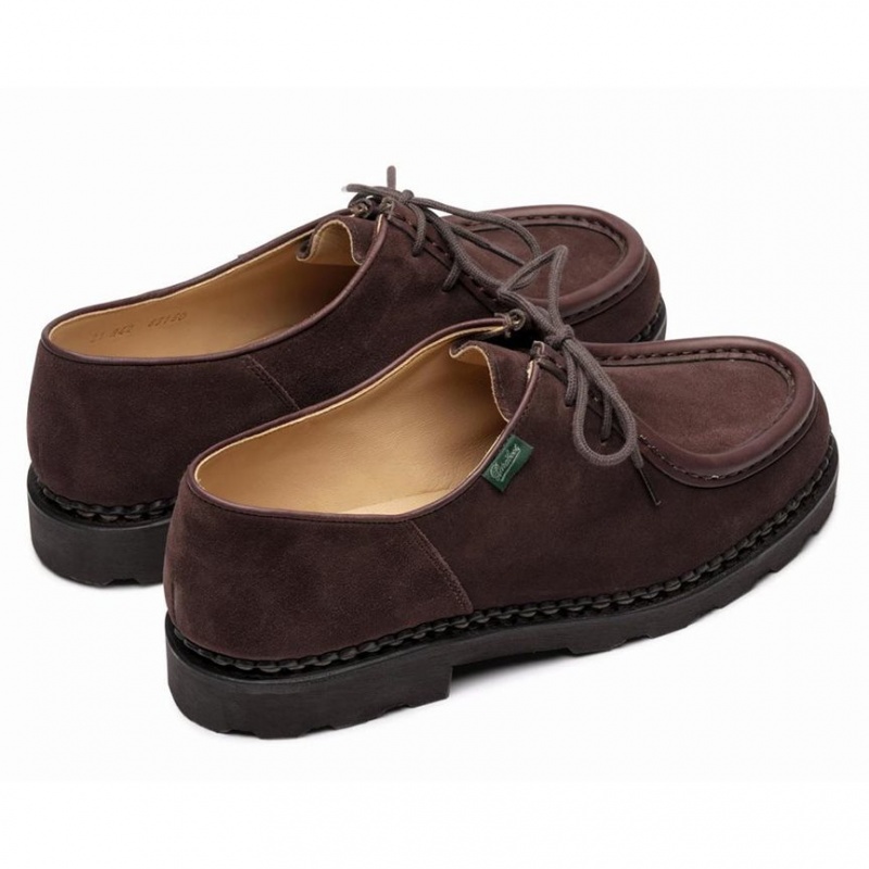 Men's Paraboot Michael Derby Shoes Dark Brown | DPHT-23605