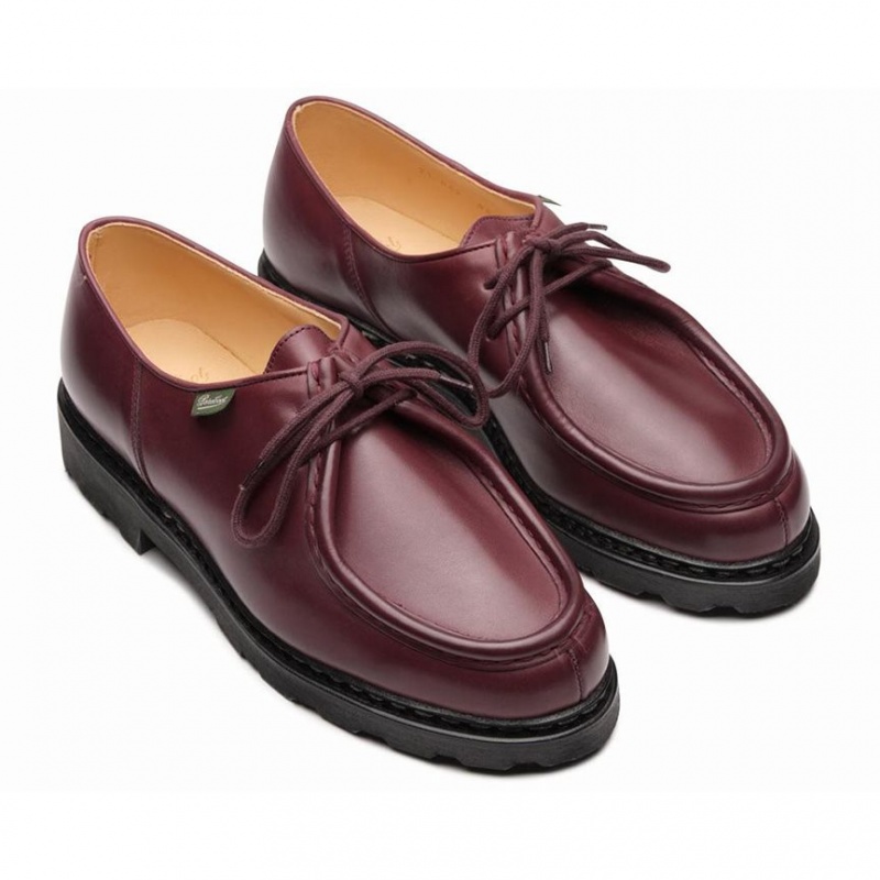 Men's Paraboot Michael Derby Shoes Red | CFEV-09862