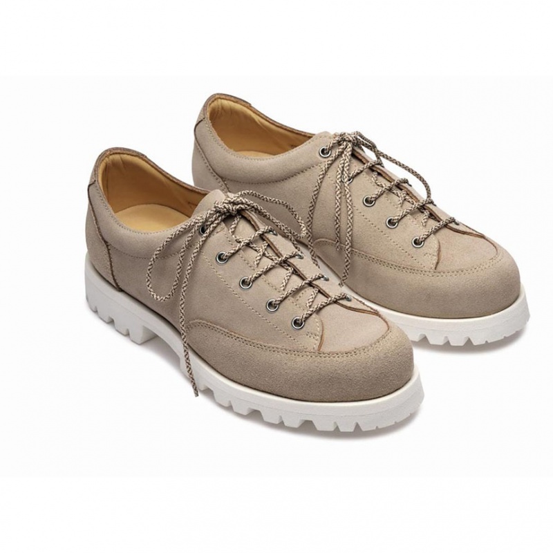 Men's Paraboot Montana Nd Derby Shoes Khaki | LAWU-21085