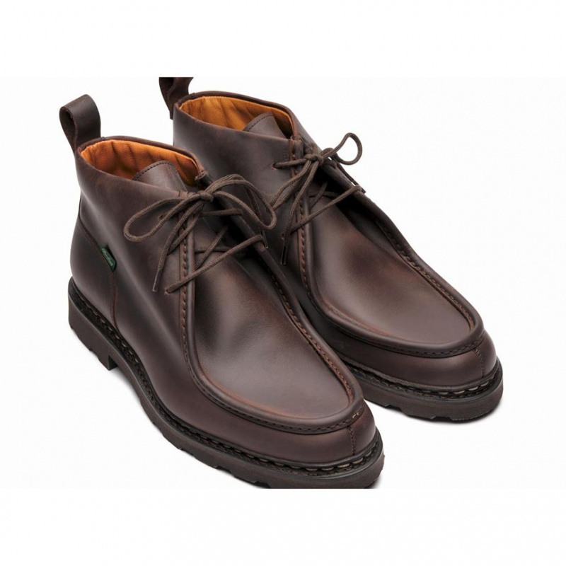 Men's Paraboot Mucy Ankle Boots Dark Brown | IWSC-42539