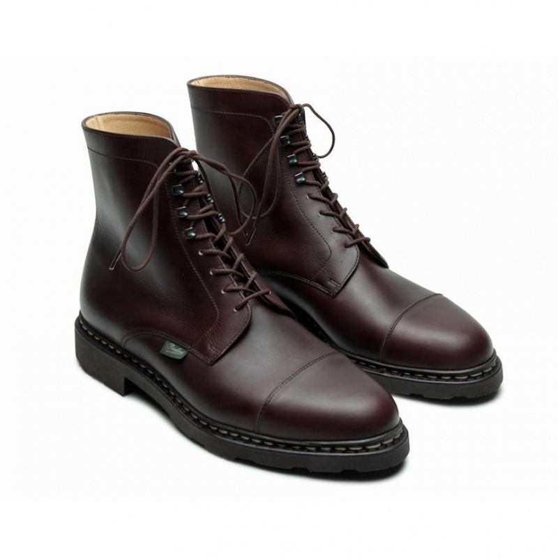 Men's Paraboot Neuilly Ankle Boots Dark Brown | VAIC-07436