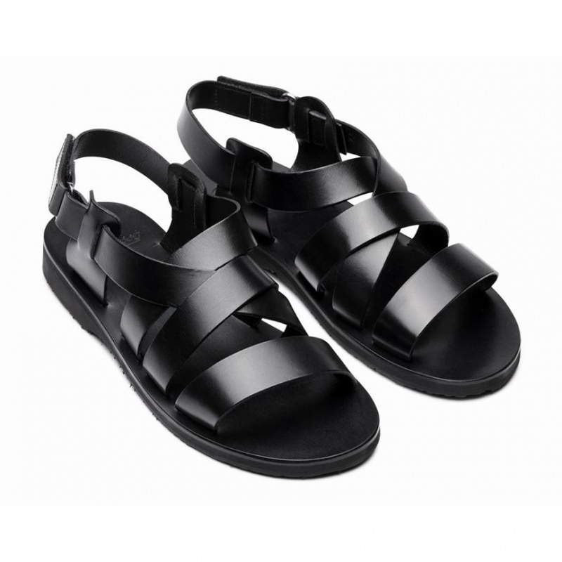 Men's Paraboot Noumea Sandals Black | RKEP-85904