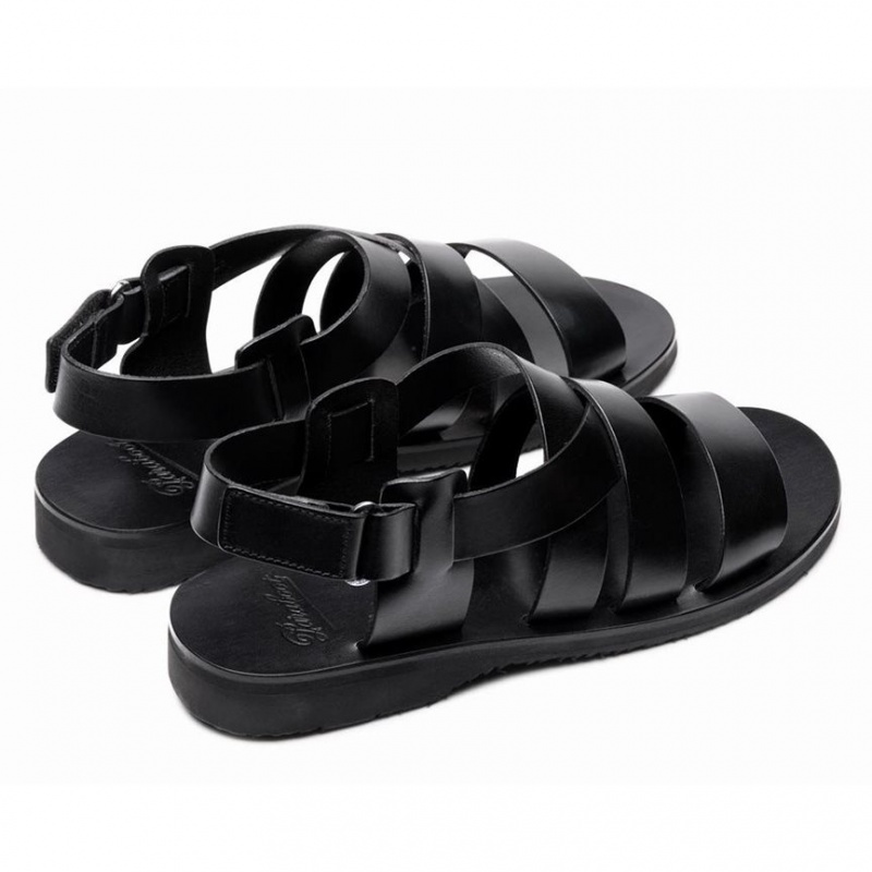 Men's Paraboot Noumea Sandals Black | RKEP-85904