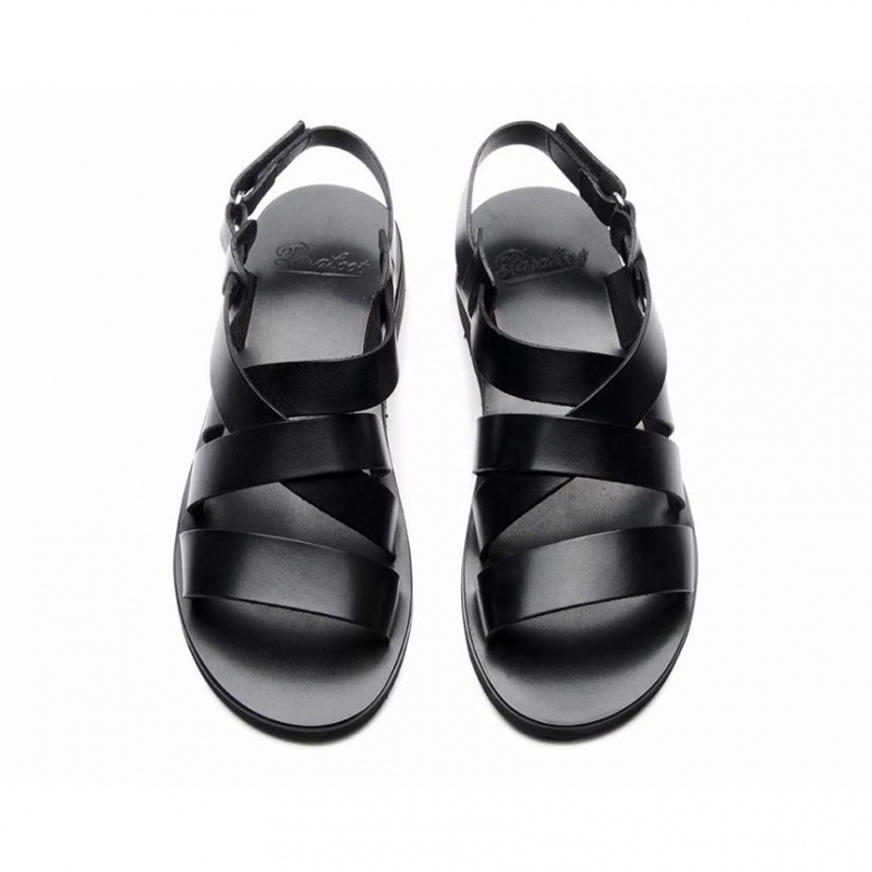 Men's Paraboot Noumea Sandals Black | RKEP-85904