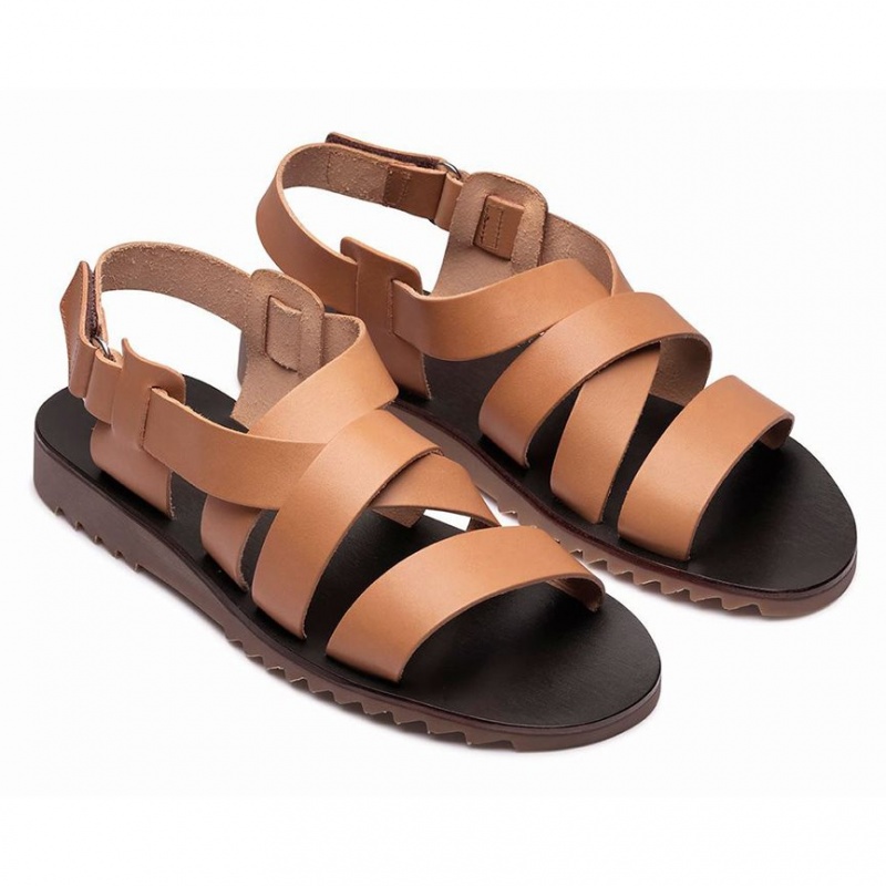 Men's Paraboot Noumea Sandals Brown | HGCR-75046