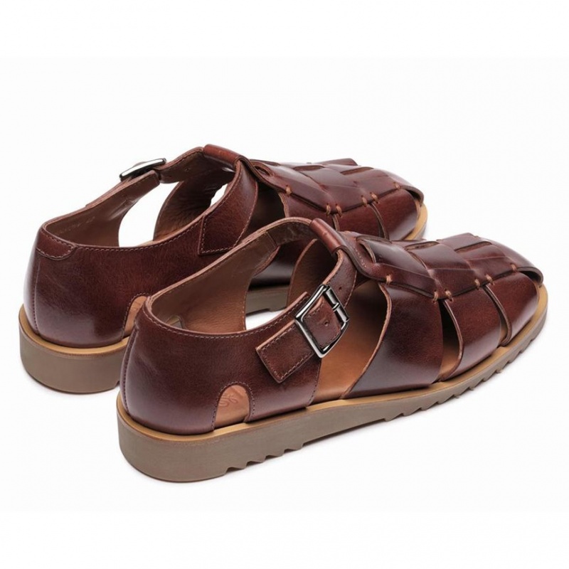 Men's Paraboot Pacific Sandals Dark Brown | JKNH-50483