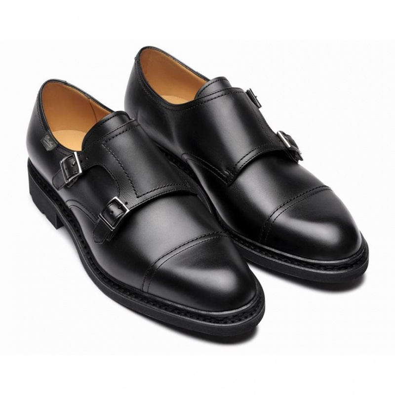 Men's Paraboot Poe Derby Shoes Black | OQFV-05647