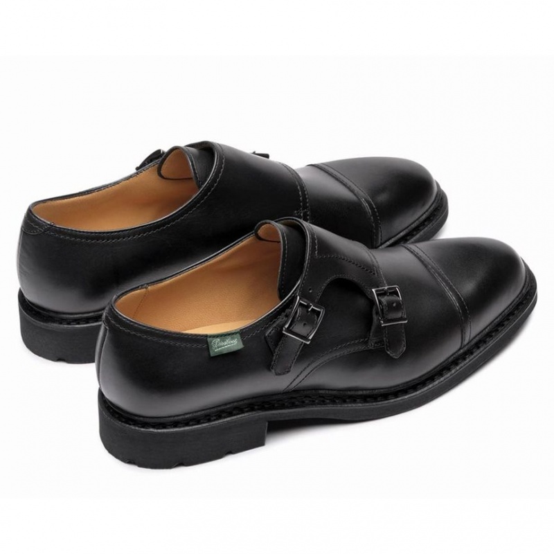 Men's Paraboot Poe Derby Shoes Black | OQFV-05647