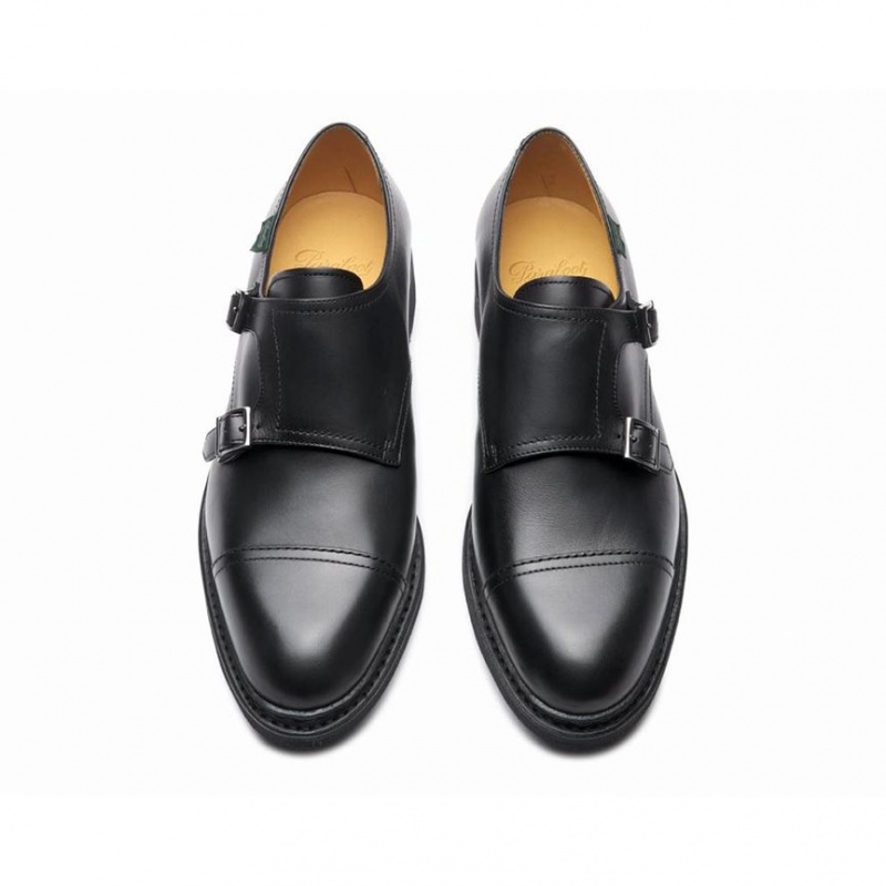 Men's Paraboot Poe Derby Shoes Black | OQFV-05647