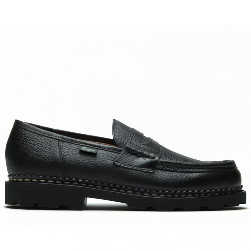 Men\'s Paraboot Reims Loafers Black | ZEAQ-95678