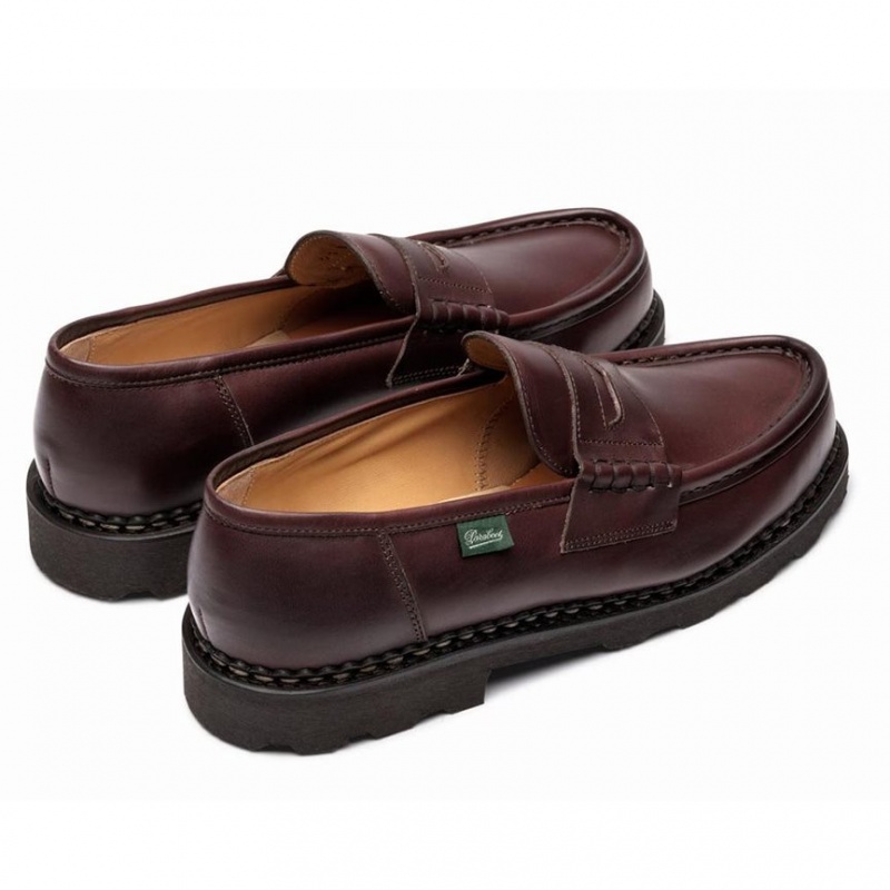 Men's Paraboot Reims Loafers Dark Brown | UJMP-58316