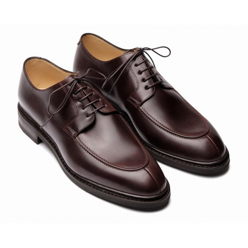 Men's Paraboot Rousseau Derby Shoes Burgundy | CQFJ-85024