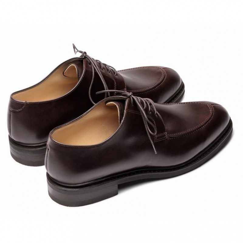 Men's Paraboot Rousseau Derby Shoes Burgundy | CQFJ-85024