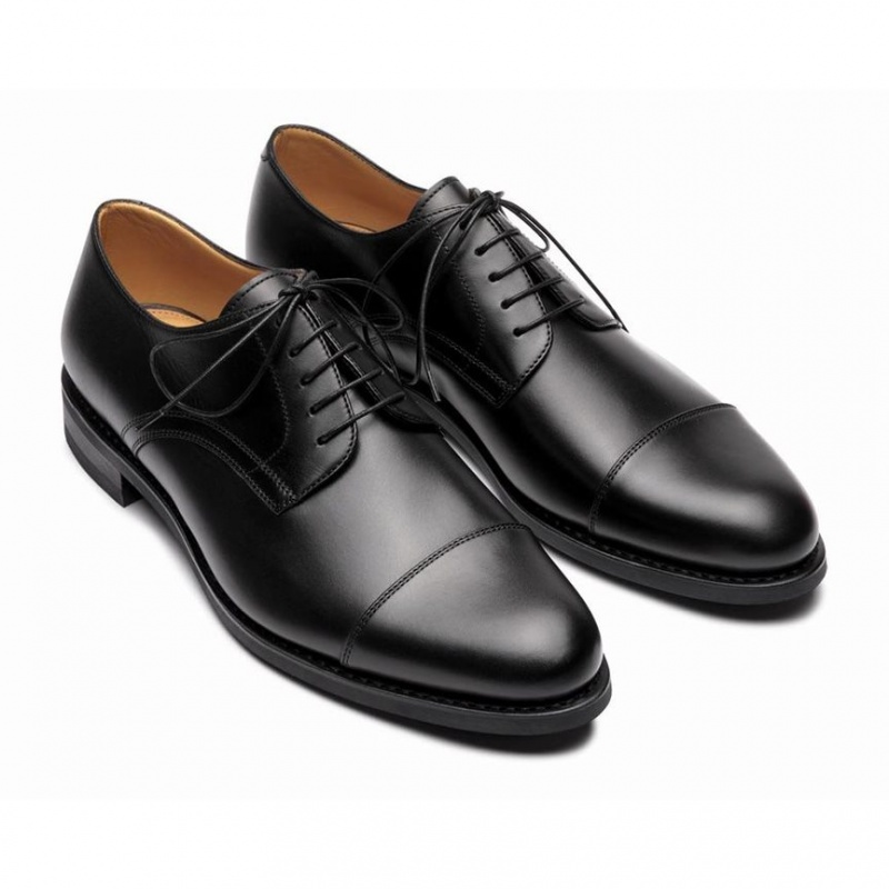 Men's Paraboot Schubert Derby Shoes Black | EHAJ-63754