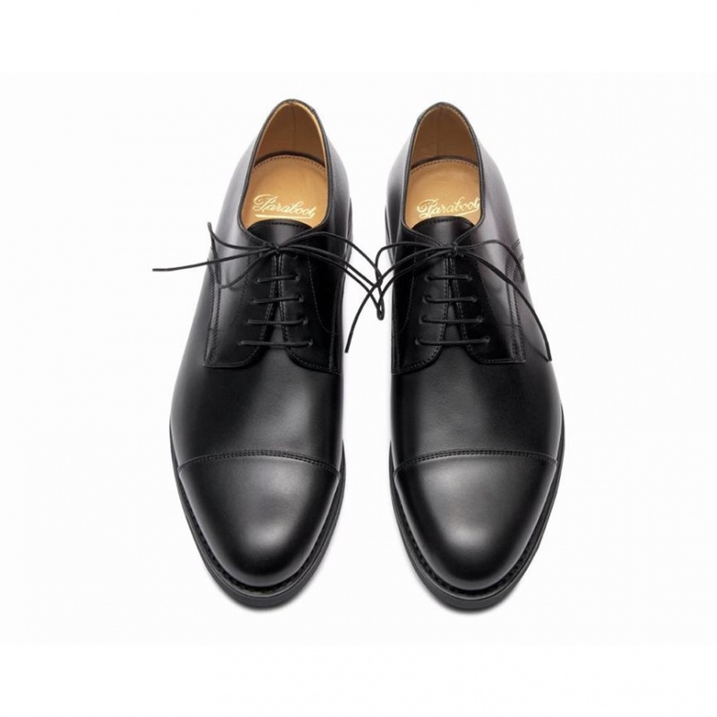 Men's Paraboot Schubert Derby Shoes Black | EHAJ-63754