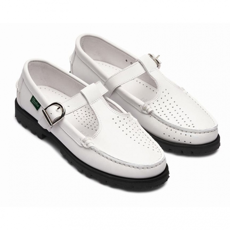 Women's Paraboot Babord F Boat Shoes White | AZCB-37591