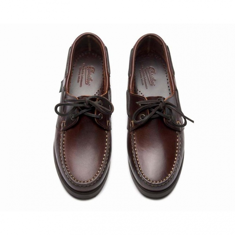 Women's Paraboot Barth Boat Shoes Burgundy | ZEQV-71603