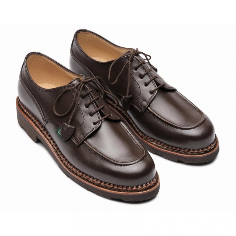 Women's Paraboot Chamade Derby Shoes Dark Brown | AIKN-60983