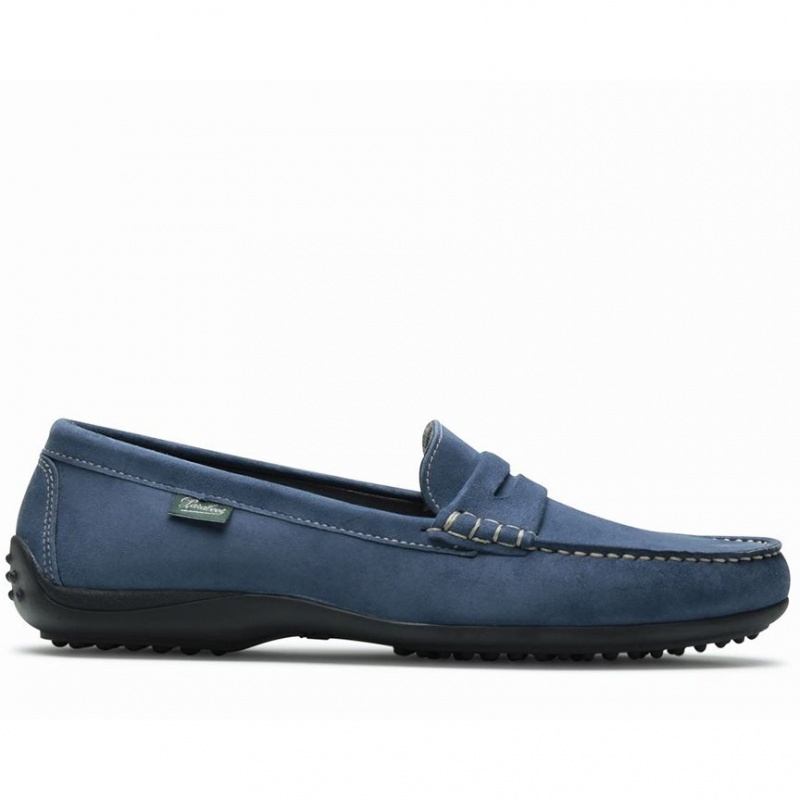 Women\'s Paraboot Corvette Loafers Blue | ZBUJ-38956