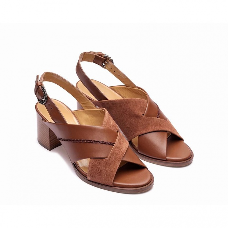 Women's Paraboot Elbe Sandals Brown | OHTF-40732