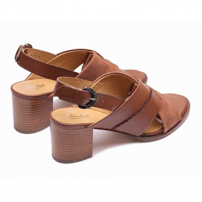 Women's Paraboot Elbe Sandals Brown | OHTF-40732