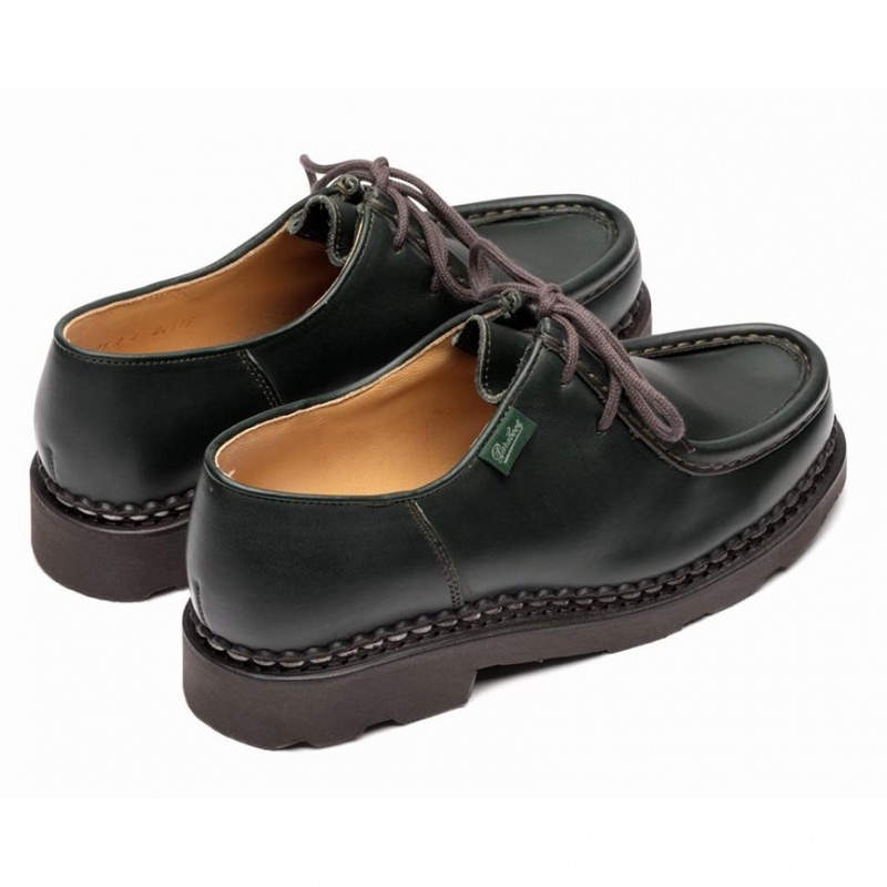 Women's Paraboot Michael Derby Shoes Dark Green | GWOF-69340