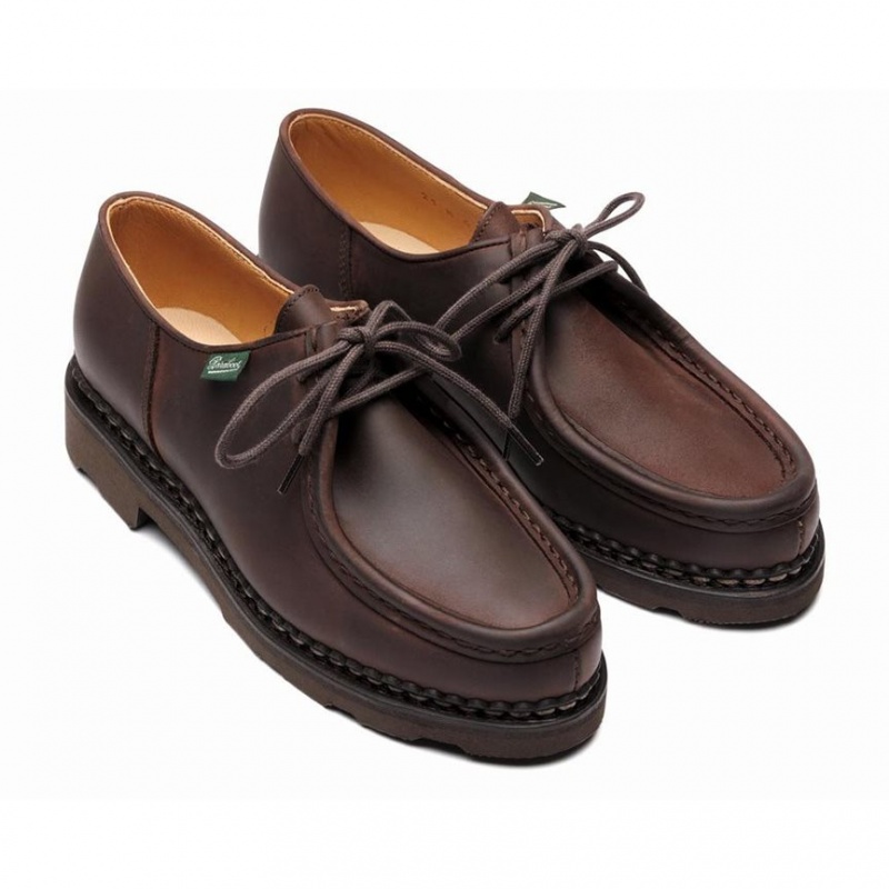 Women's Paraboot Michael Derby Shoes Dark Brown | BIYF-18695