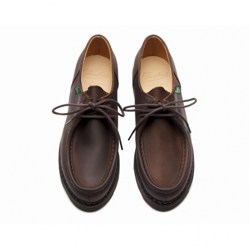 Women's Paraboot Michael Derby Shoes Dark Brown | BIYF-18695