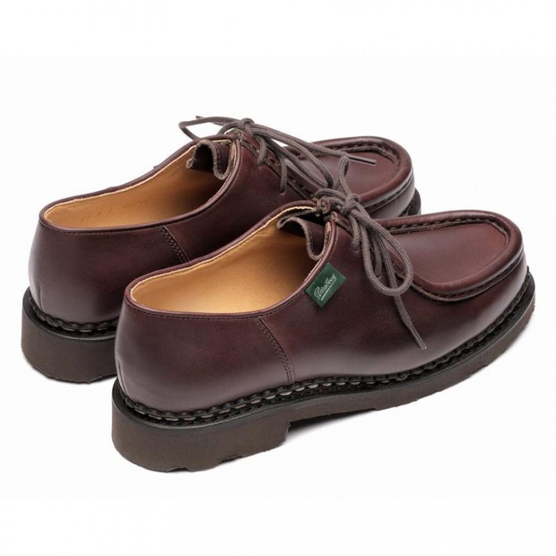 Women's Paraboot Michael Derby Shoes Dark Brown | OIRX-80125