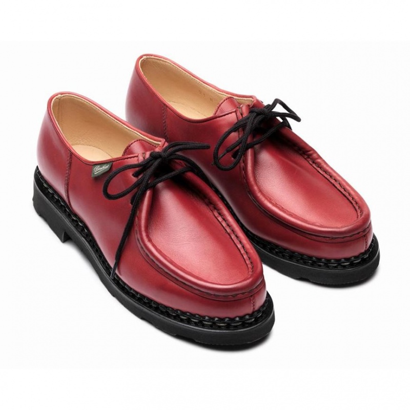 Women's Paraboot Michael Derby Shoes Red | KEBO-14875