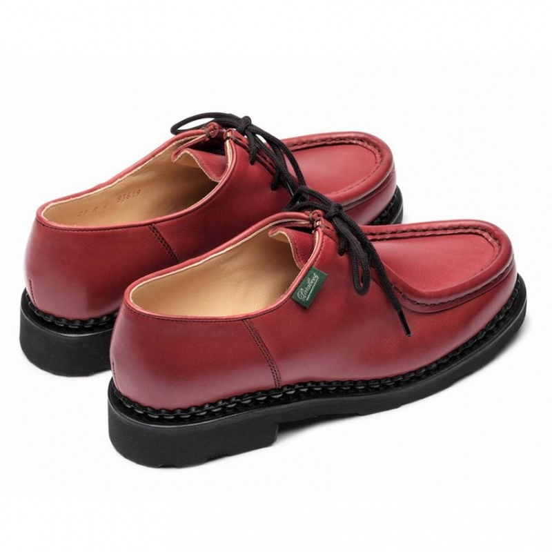 Women's Paraboot Michael Derby Shoes Red | KEBO-14875